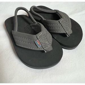 Rainbow Toddler/Kid Size 5/6 Gray Grombow Slip On Sandals With Heel Strap NWOT